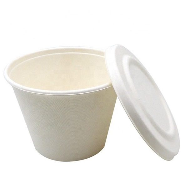 Tô bã mía 450ml nắp bã mía