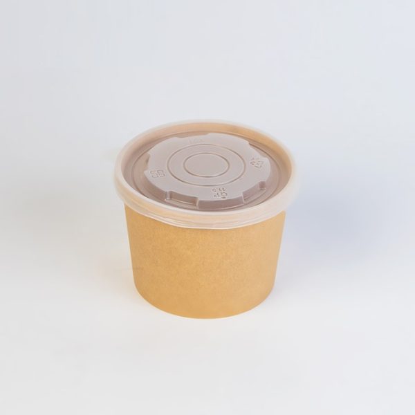 Tô bát giấy kraft 350ml (12 Oz) nắp PP