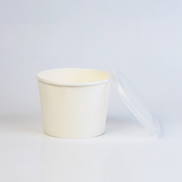 Tô giấy trắng 750ml (25Oz) nắp PE