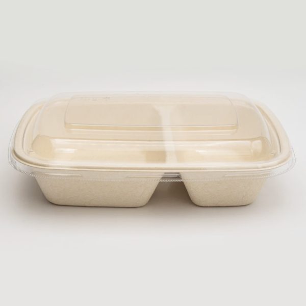 Hộp bã mía – 750ml – Nắp nhựa PET – 2 Ngăn