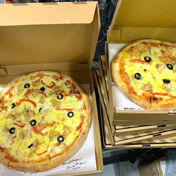 Hộp pizza size 26 – nắp giấy nâu sóng E
