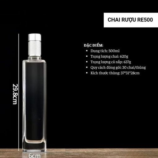 Chai đựng rượu thủy tinh RE500