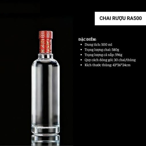 Chai đựng rượu thủy tinh RA500