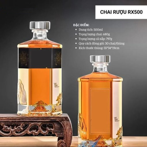 Chai đựng rượu thủy tinh RX500