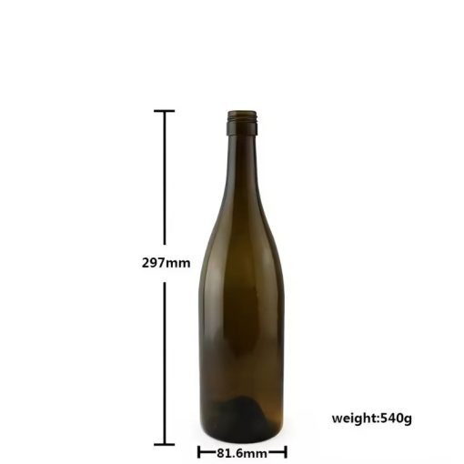 Chai rượu vang thủy tinh màu nâu cao cấp 750ml