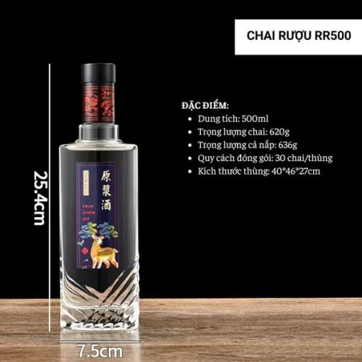 Chai đựng rượu thủy tinh RR500
