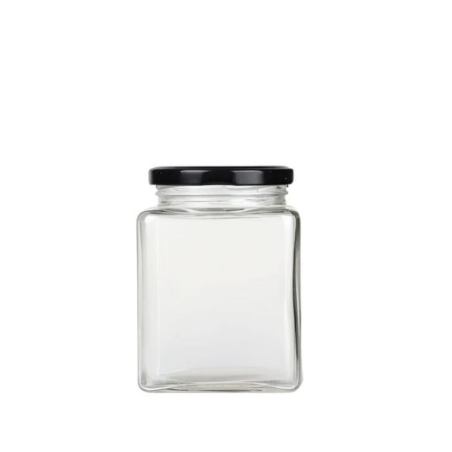 Hũ thủy tinh vuông nắp thiếc đựng mứt, mật ong 730ml