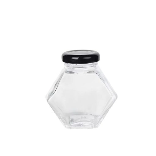 Hũ đựng mật ong trong suốt hình lục giác 250ml 500ml